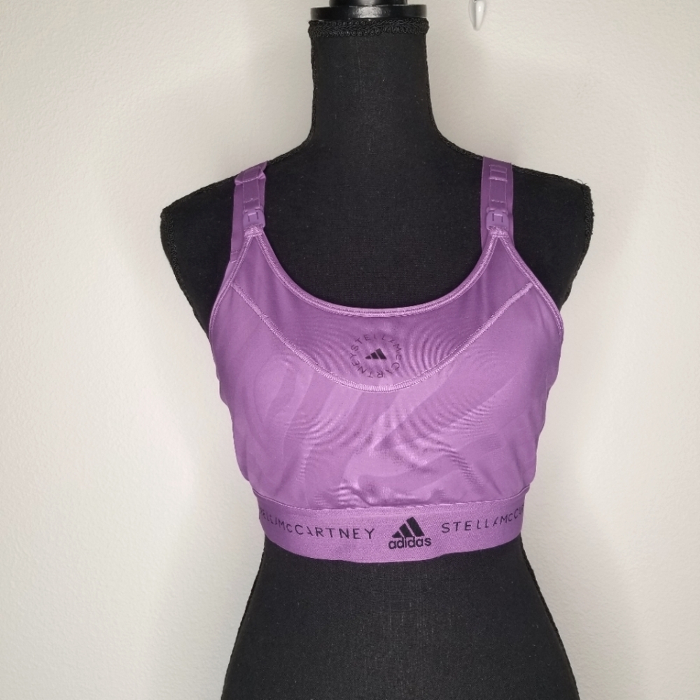 Adidas By Stella McCartney Nursing High Neck Sports Bra 34C Maternity Purple